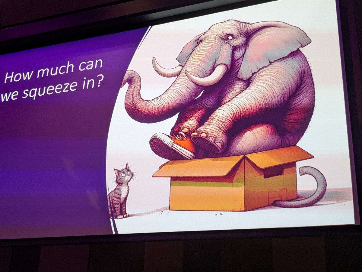 The challenge of the @LeedsFrailtyEd is choosing how much to squeeze in says @sean9n.

I love this picture (although I've seen enough kids try to sit in cardboard boxes to question whether that box would retain any structural integrity...)
#BGSconf