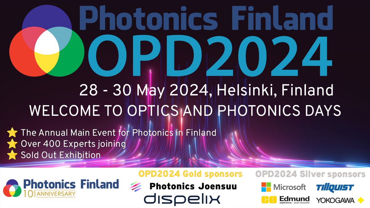 Oxxius (@oxxius) on Twitter photo 🌟 Excited to announce #Oxxius' participation at #OPD2024 in Helsinki! 📅 May 28-30 📍Scandic Marina Congress Center, Booth 7.
Dive into the latest in #Photonics and #Optics with presentations, networking dinners, job fairs, and more. 🚀
Meet <a href="/FrOxxius/">Florestan Roume</a> and Tristan at our booth! 🌟 Excited to announce #Oxxius' participation at #OPD2024 in Helsinki! 📅 May 28-30 📍Scandic Marina Congress Center, Booth 7.
Dive into the latest in #Photonics and #Optics with presentations, networking dinners, job fairs, and more. 🚀
Meet <a href="/FrOxxius/">Florestan Roume</a> and Tristan at our booth!
