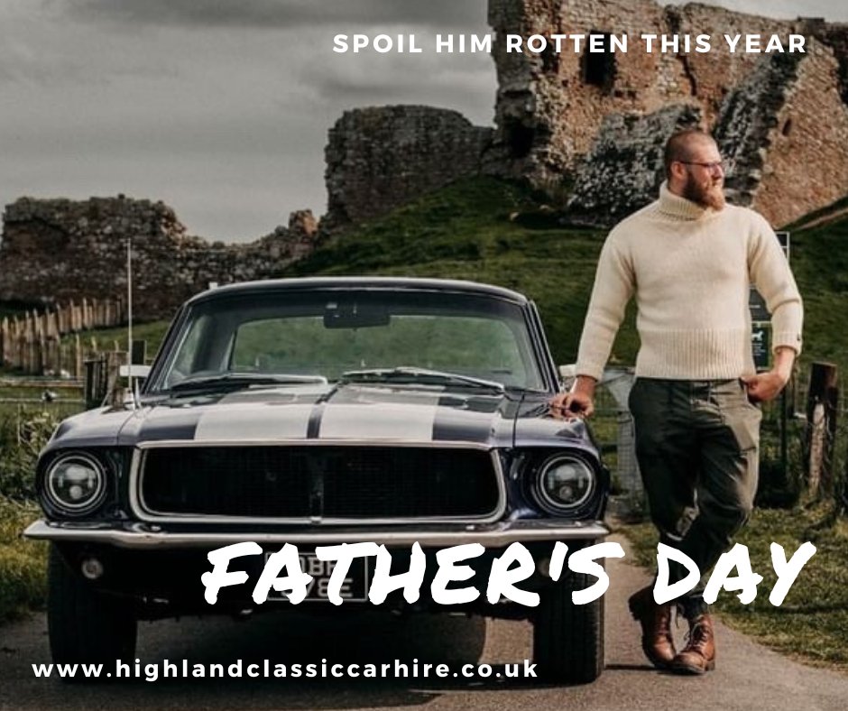 This year get more brownie points than you can shake a stick at! Make a fuss of Dad this #Fathersday with a day out in a #classiccar from highlandclassiccarhire.co.uk with Dad behind the wheel he’ll just love it!