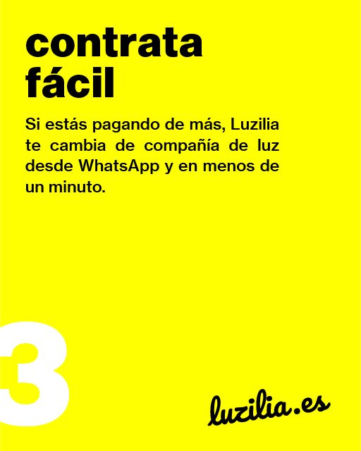 ¡Ahorrar en la luz NUNCA FUE TAN FÁCIL! 🙌
 
Prueba Luzilia y CÁMBIATE, de manera RÁPIDA y CÓMODA, a la tarifa de luz más económica para tu hogar 👌
 
A través de WhatsApp y en sólo 1 minuto 🚀
 
Luzilia te facilita la contratación sin salir del chat 😎
 
 #Luzilia #Cámbiate
