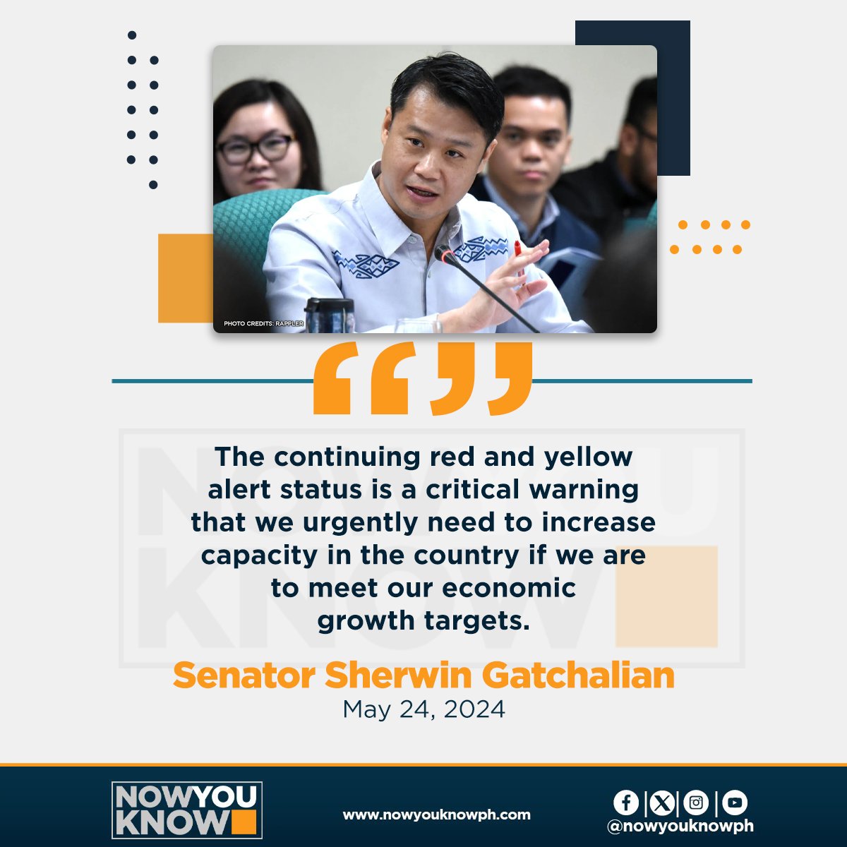 The continuing red and yellow alerts in Luzon and Visayas grids emphasize the need for an increase in the country’s energy capacity, especially when considering economic targets, said Senator Sherwin Gatchalian Friday. READ: tinyurl.com/4xzdmzh7 📰Inquirer.net