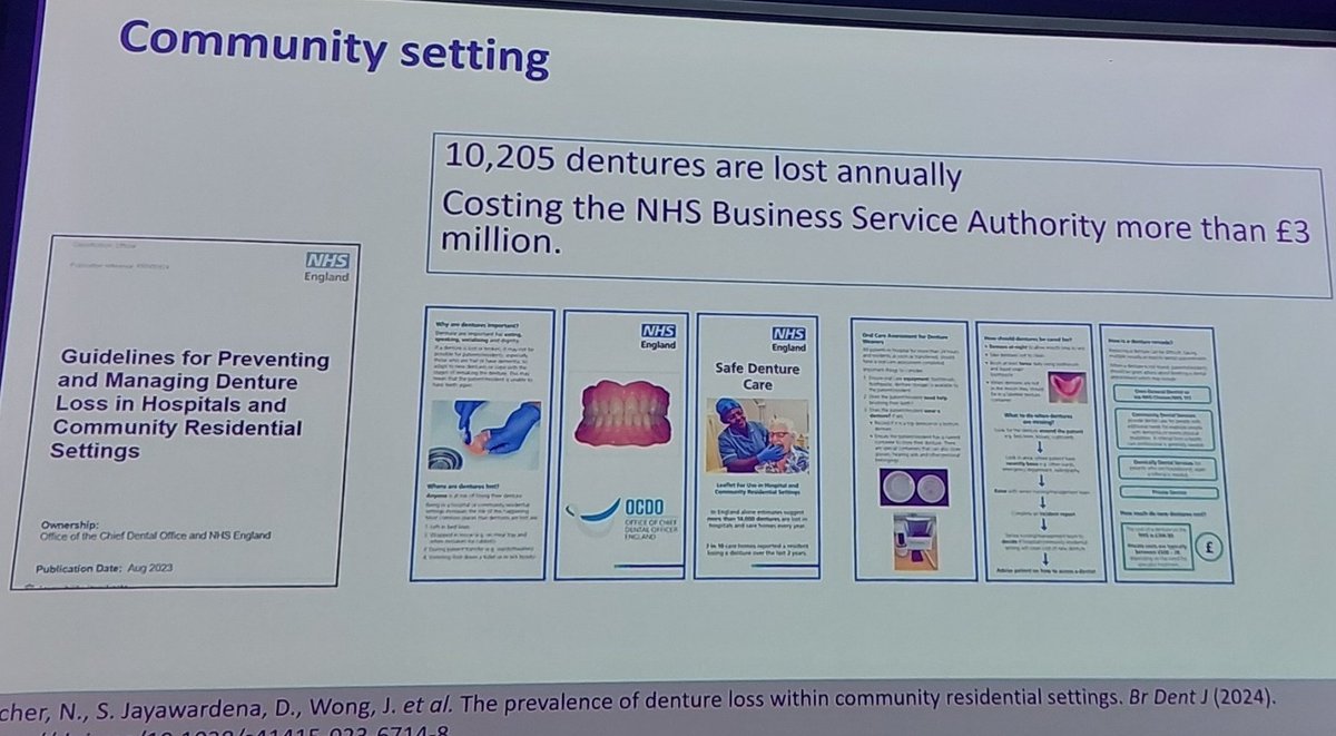 Deture loss is frequent, expensive, and time-consuming or even impossible to replace. Does your ward have a system to check eg meal trays and bed linen before tidied away? #BGSconf