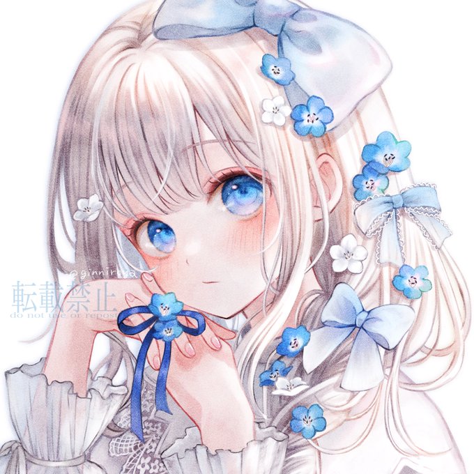 「blue eyes eyelashes」 illustration images(Latest)