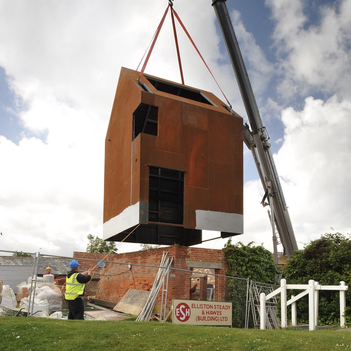 Part of part of a wider refurbishment of the Snape Maltings music centre on Suffolk’s east coast is @haworthtompkins's tasty reinvention of a *very* ruined Victorian dovecote by craning in a new rehearsal studio. #ArchitectureOfRepair instagram.com/p/C7WKFOzCRd-/