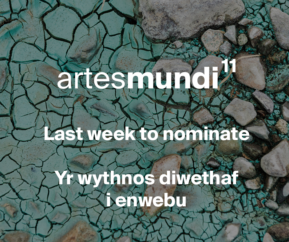 Artes Mundi (@artesmundi) on Twitter photo You have ! week left to nominate an artist to be shortlisted for Artes Mundi 11! 🤩 Nominations can be made by anyone who is interested in visual arts 👍
Nominations are open until 31 May - bit.ly/3PSYVdd
@bagrifoundation @arts_wales_ @welshgovernment <a href="/cardiffcouncil/">Cardiff Council</a> You have ! week left to nominate an artist to be shortlisted for Artes Mundi 11! 🤩 Nominations can be made by anyone who is interested in visual arts 👍
Nominations are open until 31 May - bit.ly/3PSYVdd
@bagrifoundation @arts_wales_ @welshgovernment <a href="/cardiffcouncil/">Cardiff Council</a>
