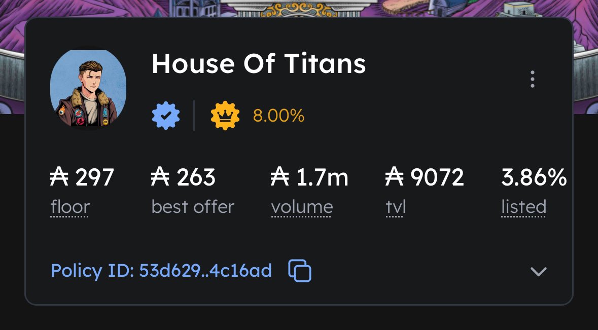 New @HouseOfTitans_ PFP ATH on @jpgstoreNFT 🚨 🔥 300+ incoming… Titans on Top!!