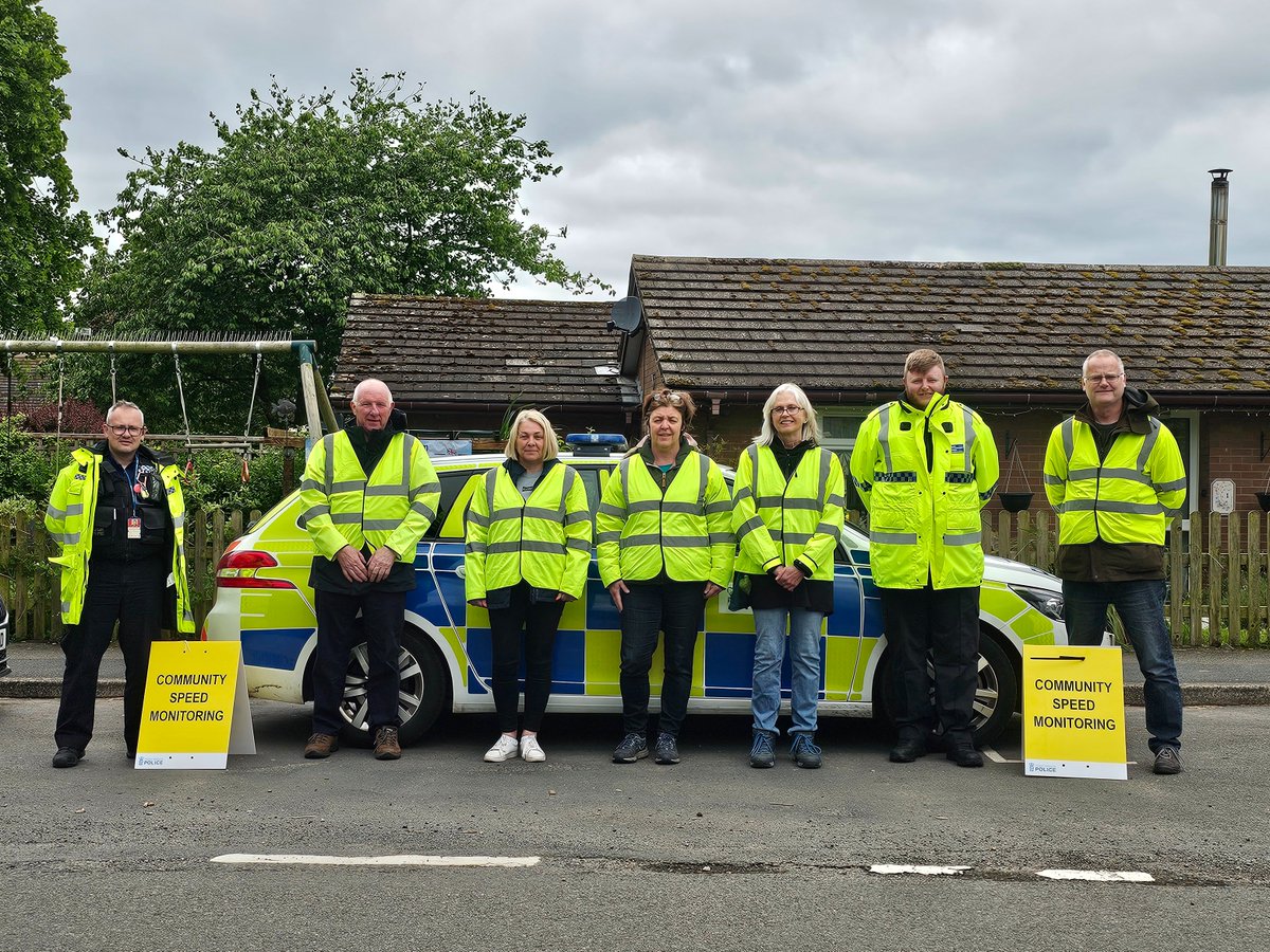 PCSO Breese and Newbrook joined the newly formed Community Speed Watch group in Sheriffhales for their speed gun training. The group will be out soon conducting speed monitoring sessions to help combat speeding vehicles through the village. #LocalPolicing #communitysafety