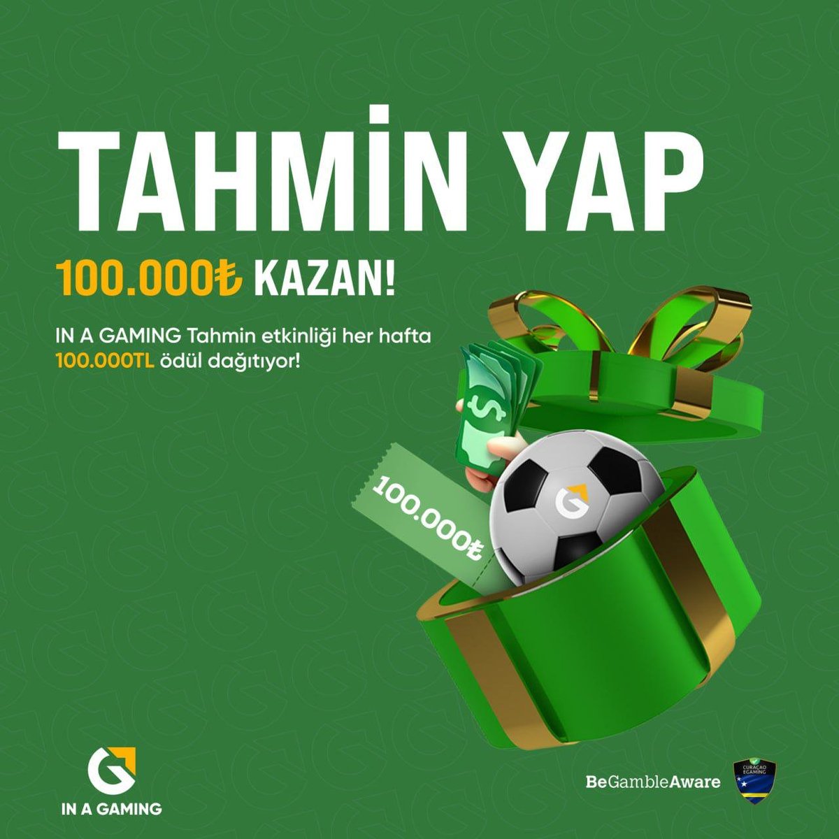 📣 IN A GAMING'DE BÜYÜK ÖDÜLLÜ TAHMİN YARIŞMASI DEVAM EDİYOR! ⚽️ 10 futbol karşılaşmasının sonucunu doğru tahmin et 100.000₺ büyük ödülü kazan! 🎉 In a Gaming ayrıcalıklarından geri kalma! Güncel adres linkinden etkinliğimize katılabilirsiniz. 📲 inagaming.live/twitter