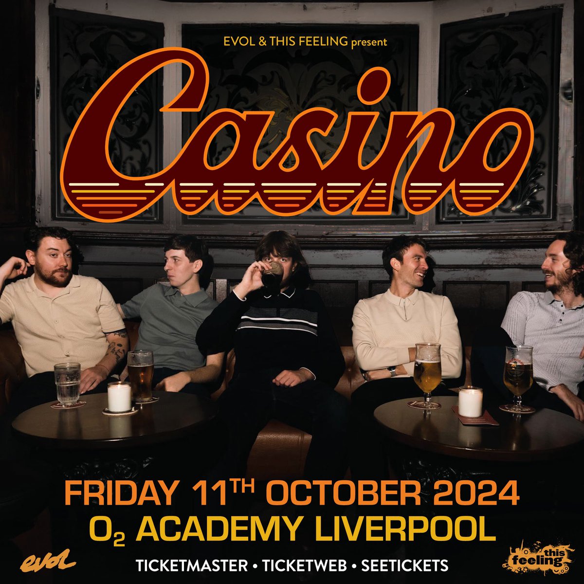 𝐁𝐈𝐆𝐆𝐄𝐒𝐓 𝐇𝐎𝐌𝐄 𝐇𝐄𝐀𝐃𝐋𝐈𝐍𝐄 𝐒𝐇𝐎𝐖 The sublime soulful indie groove machine @Casino_band_ play their 𝐁𝐈𝐆𝐆𝐄𝐒𝐓 home headline show to date, Friday October 11th at @O2AcademyLpool! Get tickets: seetickets.com/event/casino/o… 📸 @BrianSaylePhoto @SoundsLiverpool