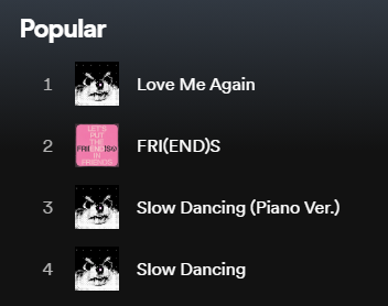 Girlie surpassed the main version on Kim Taehyung Spotify profile 😂 Don't think this is for very long, but this is still cute 😊
