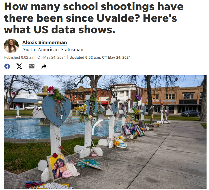 'There have been approximately 652 school shooting incidents since Uvalde, according to the K-12 School Shooting Database, which was created and is maintained by David Riedman, a researcher who tracks gun violence in schools.'