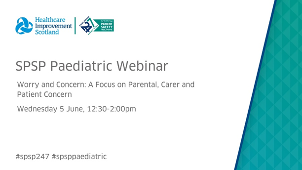 Only 2 weeks to go until our SPSP Paediatric webinar on Worry and Concern: A Focus on Parental, Carer and Patient Concern

We’ll hear a local example of great work from NHS Lanarkshire!

Register here: tinyurl.com/3sp69xn8

Please share widely!

#spsp247 #spsppaediatric