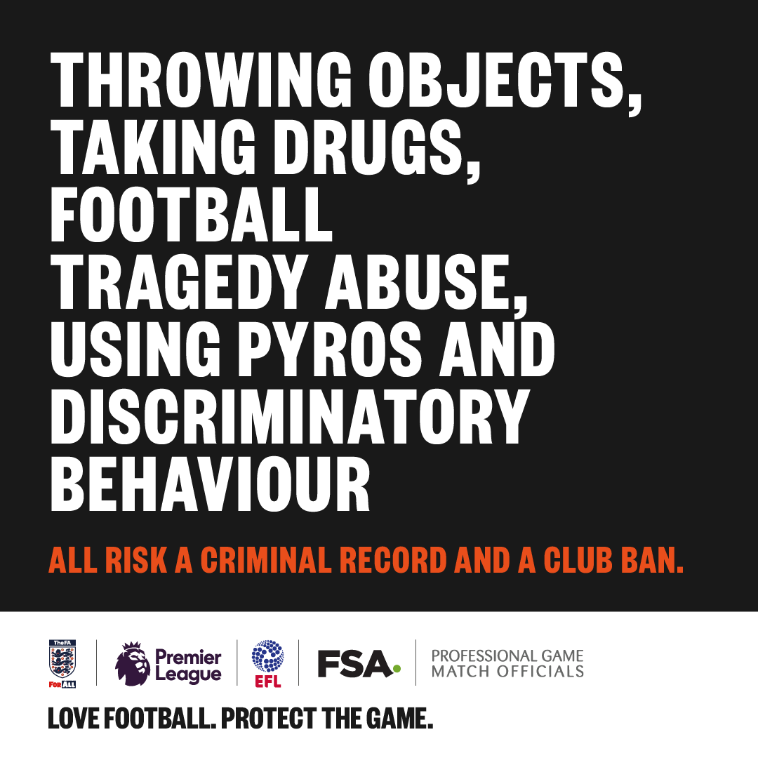 Ahead of this weekend's #EFLPlayOffs Final, a reminder that Football should be a safe and enjoyable experience for everyone. We have a zero tolerance to dangerous, illegal and discriminatory behaviour at matches. #EFL | #LoveFootballProtectTheGame