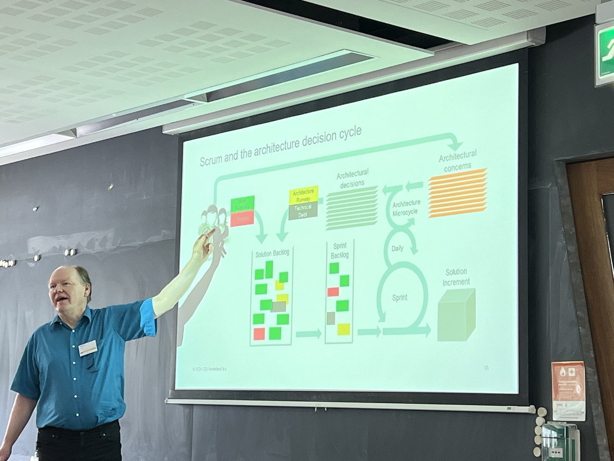 “Architecture comes in autonomous teams and agility by selecting from the backlog of architecture concerns and related decisions” <a href="/eltjopoort/">Eltjo Poort</a> #sharedresponsibility