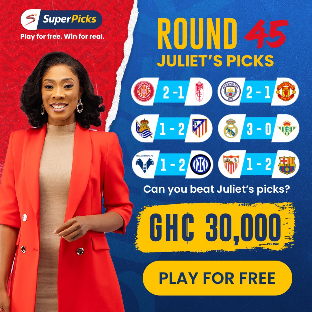 SuperPicksGH's tweet photo. Who will finish the season on a HIGH in #LaLiga #SerieA 👀 Will it be United or City delight at Wembley 🏟️

Go to https://t.co/f5FLcOacaD &amp; submit your picks TODAY! 

#SuperPicks #Jackpot https://t.co/g8x6V77437