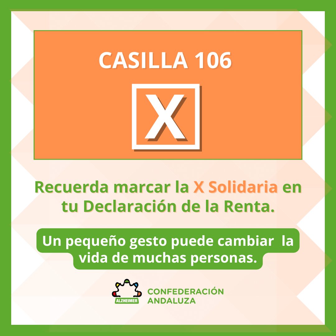 🔴 ¿No has hecho todavía la #DeclaraciónDeLaRenta 2023? Danos un segundo; te contamos:

✅ Marcando la casilla 106 de actividades de interés social o @XSolidaria estás ayudando a millones de personas que lo necesitan.

#EquipoXSolidaria #IRPF #ConFEAFA