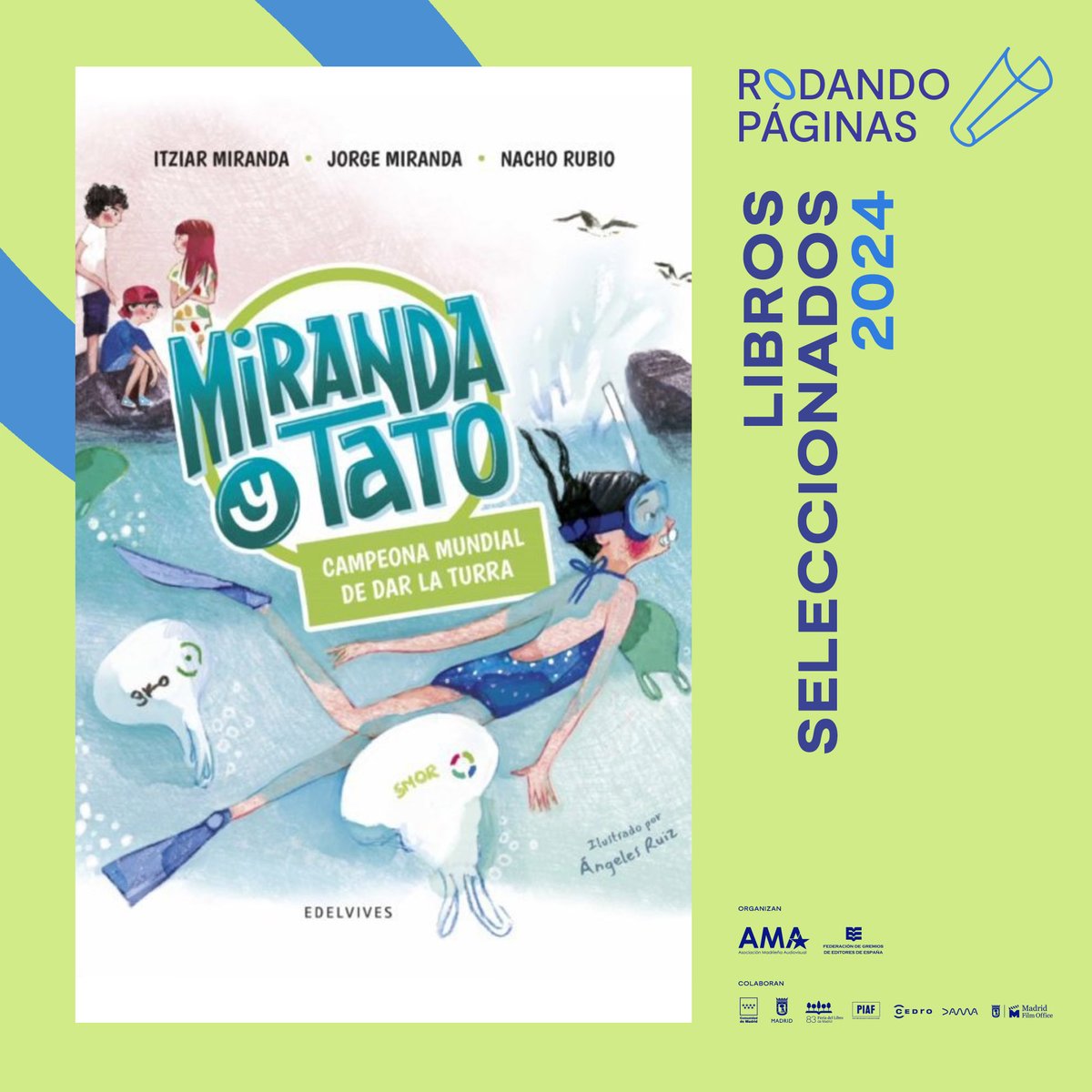 #RodandoPáginas2024 #ObrasSeleccionadas 

#ObrasLiterarias
📚'Miranda y Tato', es un libro educativo infantil de aventuras escrito por los autores españoles @MirandaItziar, @tatoentirso  y Nacho Rubio. 
Editorial: @Edelvives. Publicada en 2022.
🧵