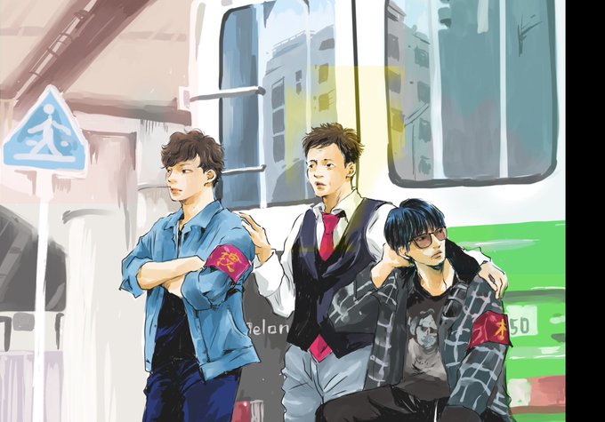 「3boys necktie」 illustration images(Latest)