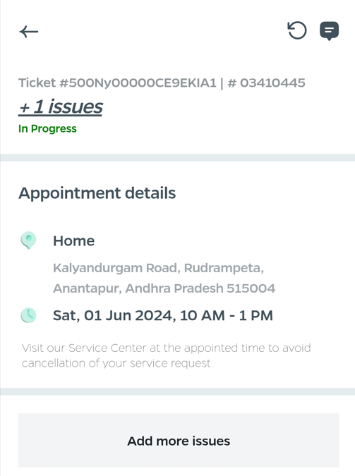AnvithLobo's tweet photo. @OlaElectric App shows that the appointment is scheduled on 01/06/2024 in a different state than I live in (200KM away) and expect us to visit the center with a broken scooter? 
Also the issue lists as `General Enquiry`/`login issue` While I've cleary iterated that it's changing issue (2/2) https://t.co/9qJSMhkZMg