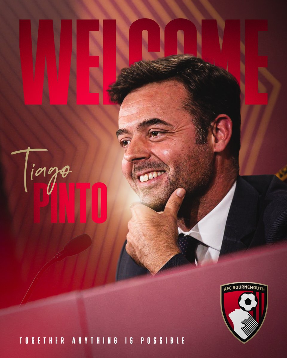 We're delighted to welcome our new president of football operations, Tiago Pinto 🤝 He will start in his role next week and will work with the club’s chief executive Neill Blake and technical director Simon Francis on all football matters. Welcome, Tiago 🍒