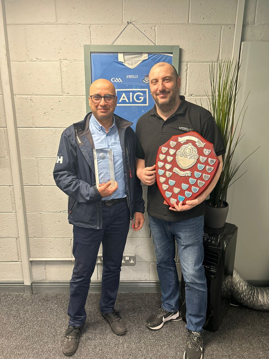 Fantasy Football season ended, &amp; our new winner is David O'Shea! 
David, from our Dublin office, has finally snatched the Prolift Fantasy Football Shield!
Congrats, David, Shoutout to Darragh  (2nd) Billy (3rd)

Enjoy the glory, Dave because we’re all coming for you next #season