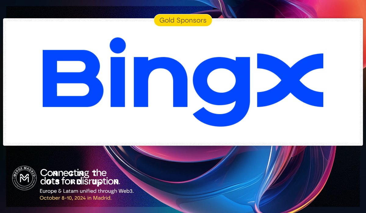 🎉 Exciting news! @BingXOfficial joins as our #GoldSponsor.💎 Founded in 2018, BingX serves 10M+ users worldwide, empowering with spot, derivatives, copy trading, and asset management on a trustworthy platform. Thank you, BingX, for building with us! 🚀 #MergeMadrid #BingX