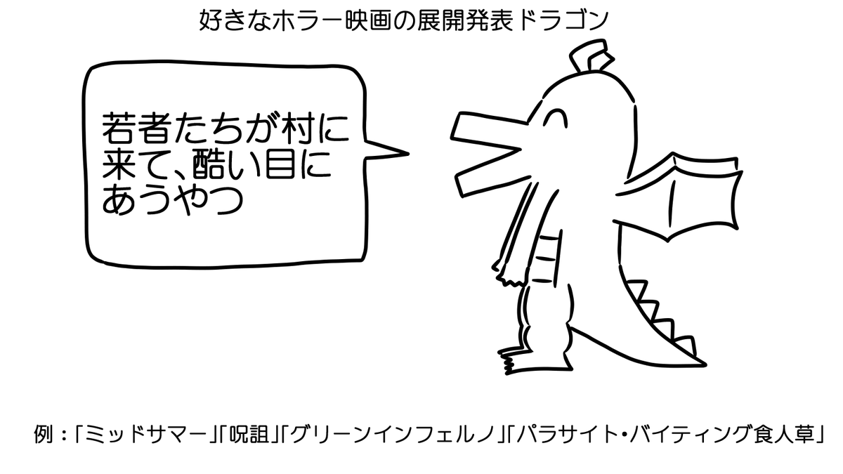 好きなホラー映画の展開発表ドラゴン 