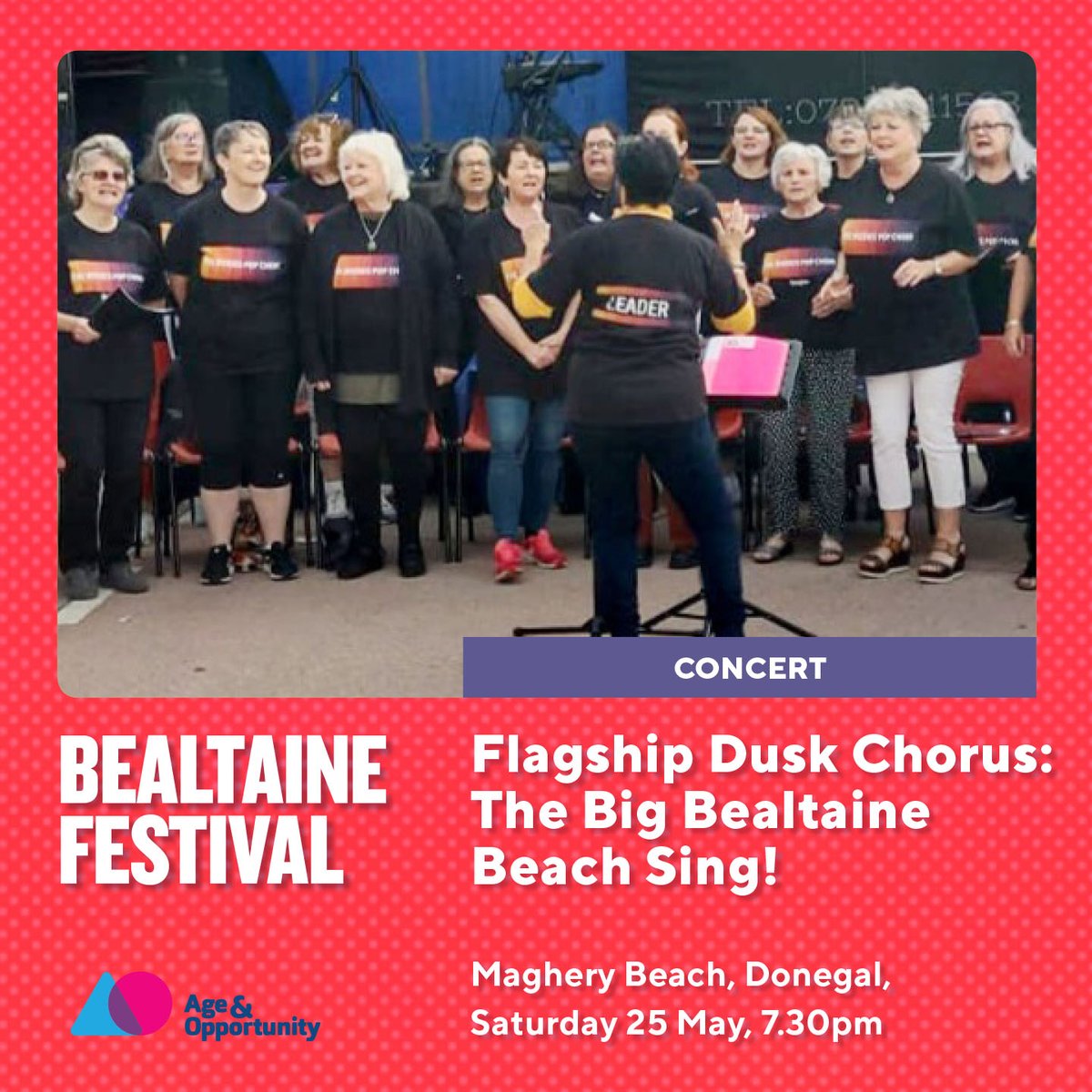The Bealtaine Flagship Dusk Chorus🌅Join Rosses Pop Choir and public for the Big Bealtaine Beach Sing, which will close out a month of festivities with uplifting anthems from Queen, Toto, Adele, and more! 📍 Maghery Beach, Donegal 🗓️ 25 May 7:30pm @Sing_Ireland @age_opp