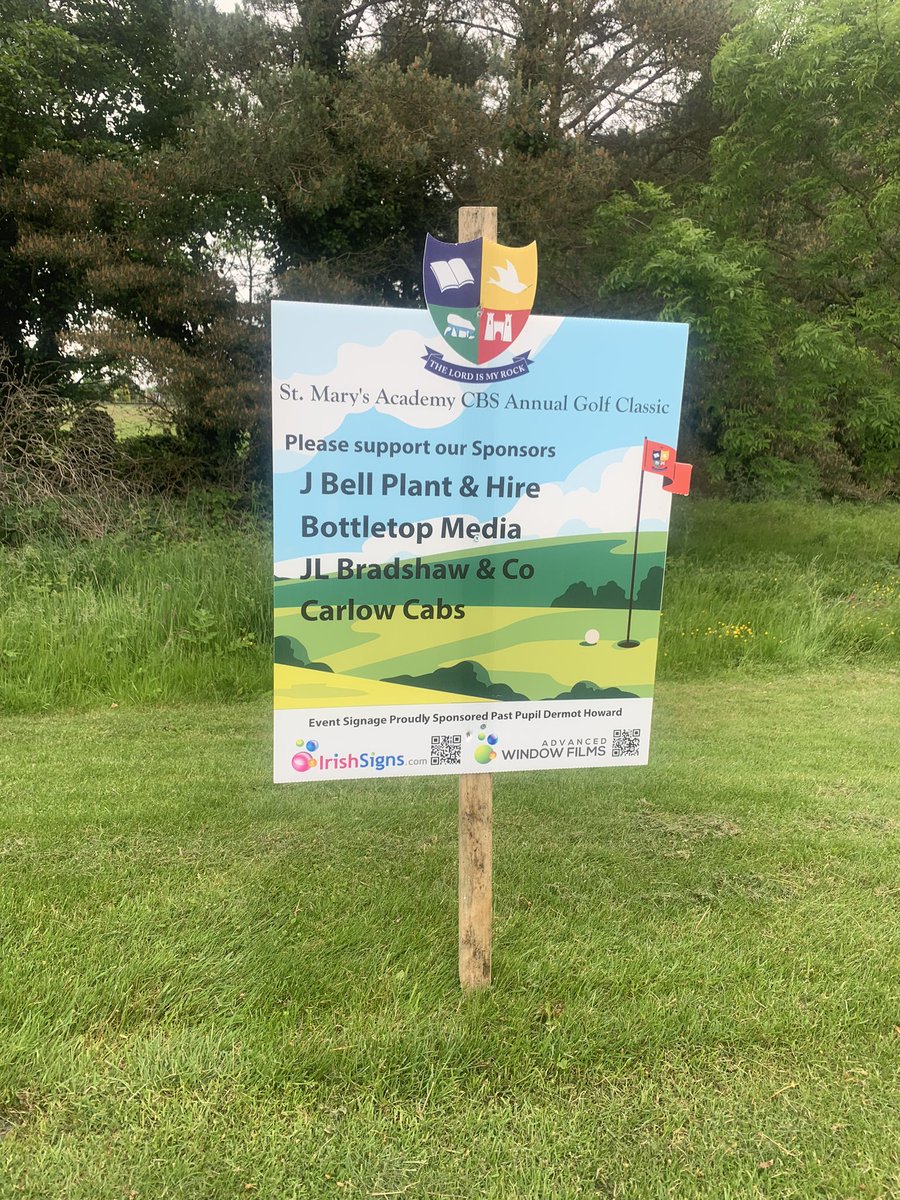 cbscarlow's tweet image. First 4 tee box sponsors. A huge thank you for your generosity. #cbsfamily #sponsorship