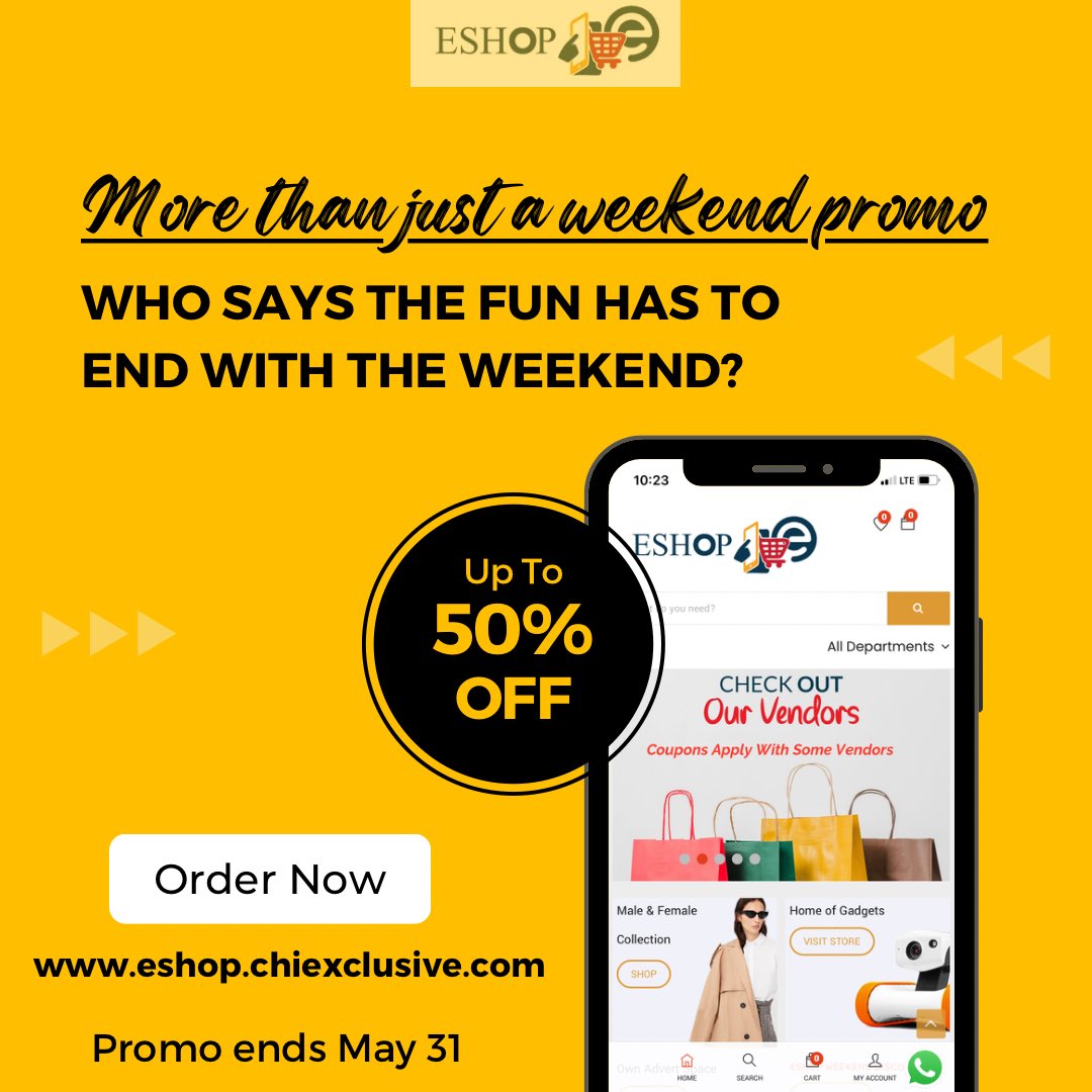 Who says the fun has to end with the weekend? At @ExclusiveShops, we’re all about keeping the excitement going throughout the month of May! Enjoy more than just a weekend discount with our ongoing promotions and exclusive offers on the #eShop website. eshop.chiexclusive.com