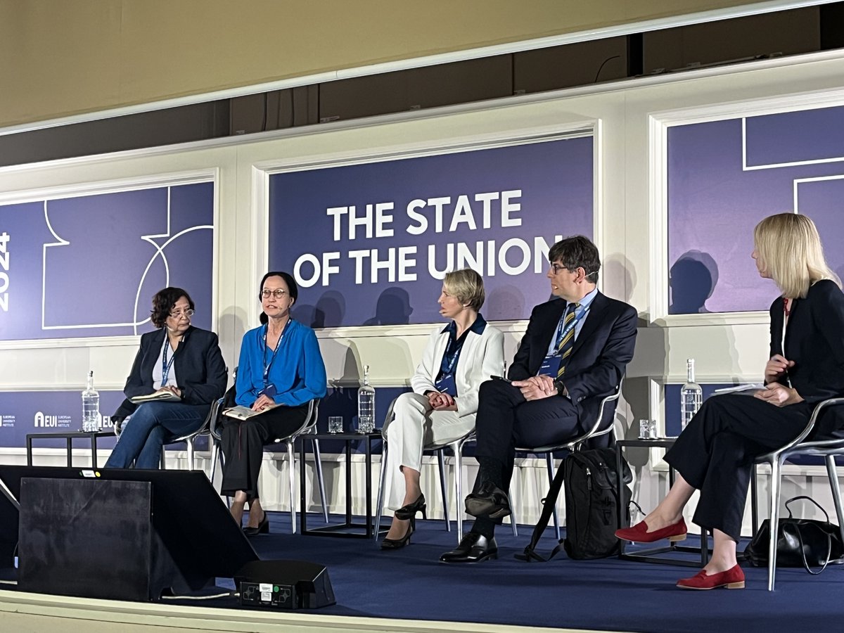 This morning at the @EUISoU #SOU2024, our Eastern Europe expert @MiriamKosmehl along with @gbuldioski @hozic @jarosz_friis and @tholensimone are discussing efforts to build back #Ukraine amidst Russia's ongoing war of aggression, as well as pathways to prepare 🇺🇦 for a future