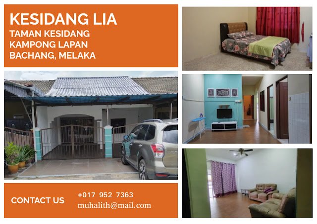 muhalith's tweet photo. Kesidang Lia Bandar Melaka 

Homestay Kesidang Lia - Homestay di Bandar Melaka yang selesa dan murah 

Tel: 017 - 952 7363

Rumah teres setingkat
3 bilik
3 aircond
2 blk air
1 ruang tamu, 
1 ruang keluarga, 
1 ruang mkn, 
Xtra tilam, toto, bantal
Tuala
Cuckoo
Kelengkapan memasak https://t.co/uovOZM0csB