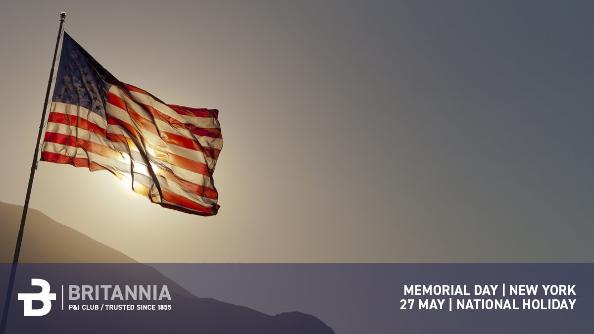 Please be advised that our New York office will be closed on 27 May for Memorial Day. For urgent matters, please contact our 24-hour Emergency Response Line - ow.ly/IKfx50RTMMU #BritanniaNewYork