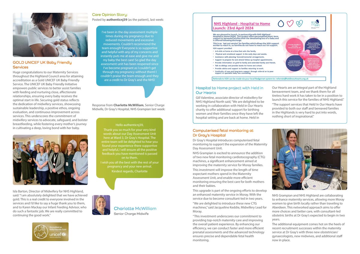 🗞  Issue 6 of the NHS Grampian and NHS Highland Maternity Collaborative Newsletter is out now! 

🔗 birthingrampian.scot.nhs.uk/moray-maternity 

#WishYouWorkedHere #NHSGPlanForTheFuture #ProudToBeNHSG #BirthInGrampian #Moray