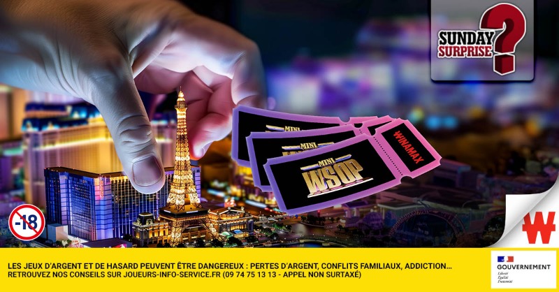 Winamax's tweet photo. ♦♠♥♣ Il va falloir être grand sur le #SundaySurprise pour jouer les #MiniWSOP en freeroll.