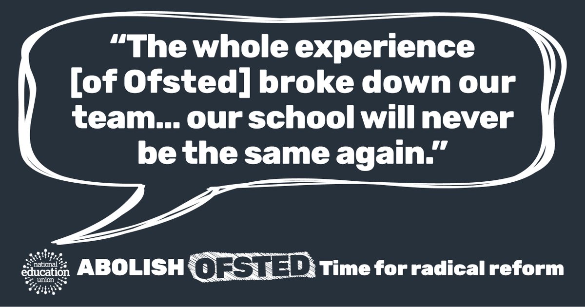 This is the reality of Ofsted’s approach – it's a system that threatens staff morale and undermines the sense of community that makes our schools wonderful places. It's time to build an accountability system that supports teachers to improve, not punishes them. #AbolishOfsted