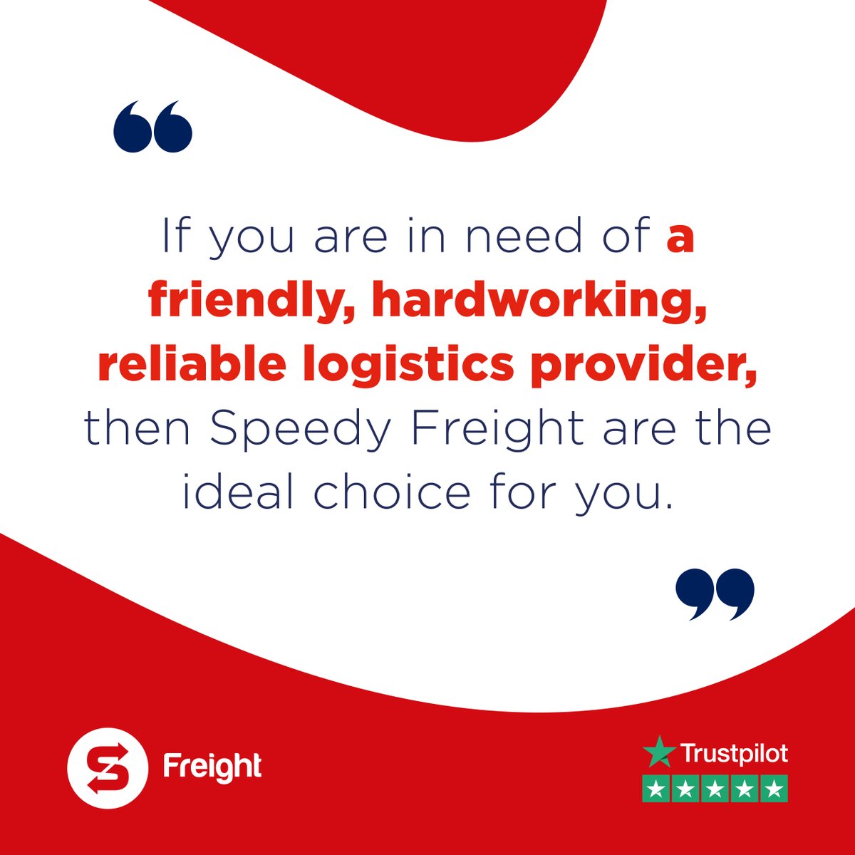 Our customer said it best—if you’re looking for a friendly, hardworking, and reliable #logistics provider, then look no further than #SpeedyFreight. ➡️ Get in touch to learn more about our personalised logistics services: hubs.la/Q02yf7YG0