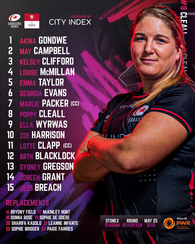 🚨𝗧𝗘𝗔𝗠'𝗦 𝗨𝗣💥 🇨🇦 @sophie_degoede returns. 3️⃣ changes to starting XV. 🧵 @zoeharrison123 pulling the strings. Full team news 👉️ bit.ly/3WLSCwi #YourSaracens💫 @CityIndex