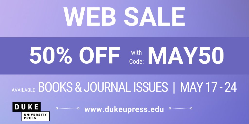 Our Spring Sale ends today! Hurry over to get 50% off books & journal issues. Customers outside North & South American can purchase from our partner @CAP_Ltd using coupon code MAY50. ow.ly/X2wW50RIJI6