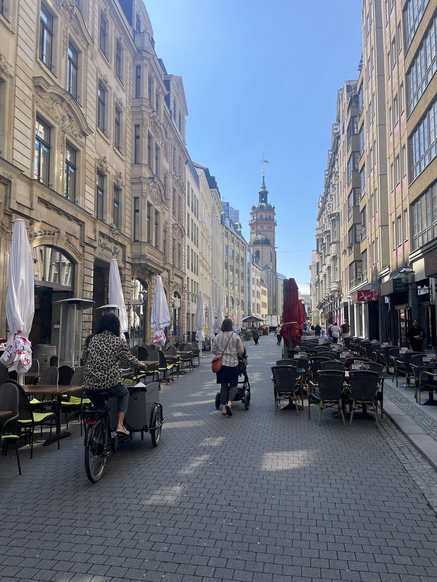 Underrated benefit of car-free downtowns: They’re remarkably quiet. The only sounds I hear in Leipzig are people chattering, clocks chiming, and bikes rolling by.