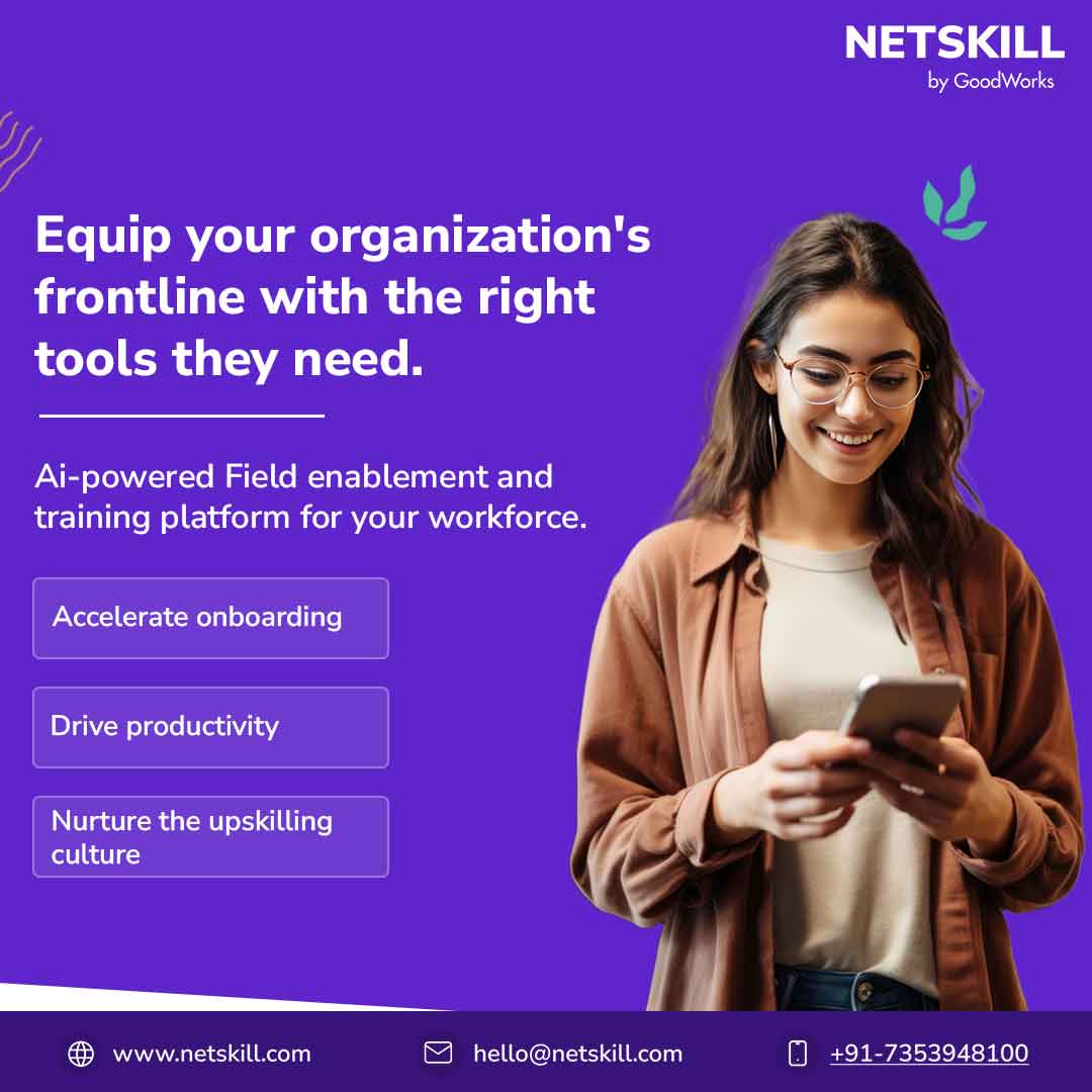 netskillacademy's tweet image. NetSkill is a powerful, AI-powered training and field enablement platform helps you personalize upskilling, and learning. Upskill your team, boost productivity, and stay ahead of the curve. Visit NetSkill.com!

#NetSkill #LearningAndDevelopment #EmployeeTraining #AI