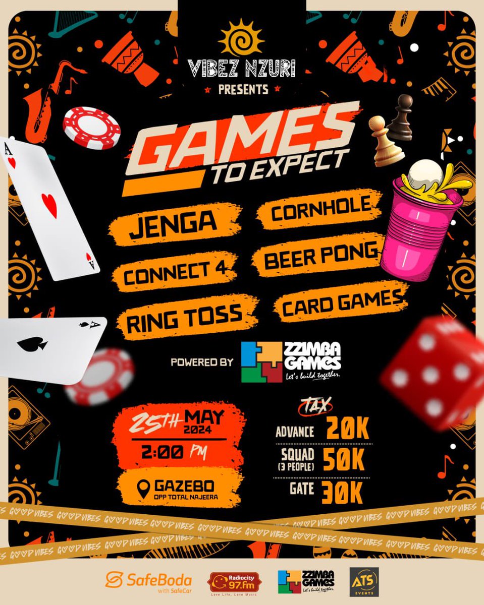VibezNzuri's tweet photo. Who’s ready for Saturday Game Mania?🔥🔥

@ZzimbaGames1 Games presents an early kick-off with thrilling challenges, epic prizes and non-stop gaming action starting at 2pm 🥳🎳 DONT MISS OUT !!

Last Day to get tickets, get yours now➡️ https://t.co/VYdJyHYDEV🔥🔥 https://t.co/Y5msYJHi4A