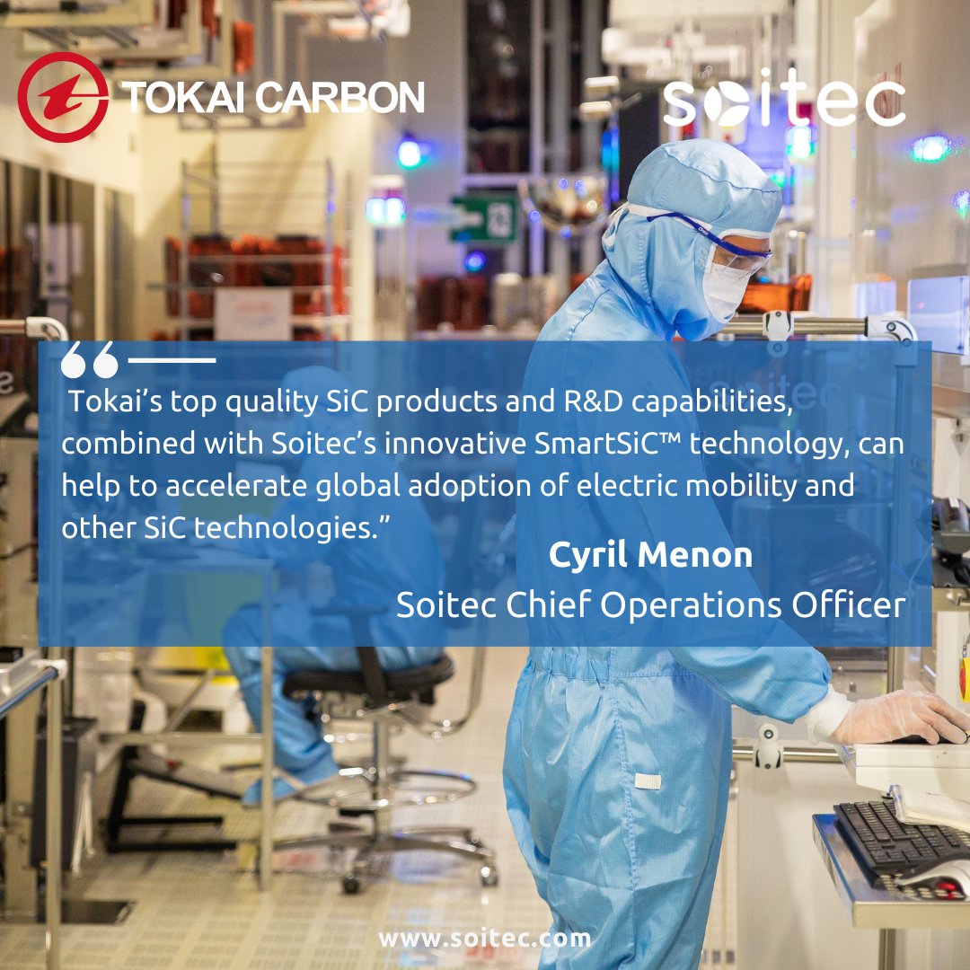 Soitec_Official's tweet photo. 🆕 Soitec and #TokaiCarbon enter into a partnership to develop #polycrystalline silicon carbide substrates for #SmartSiC™ wafers.
Read the full press release here 👉
https://t.co/suhJaKTUH5 https://t.co/piRtyU0Pyp