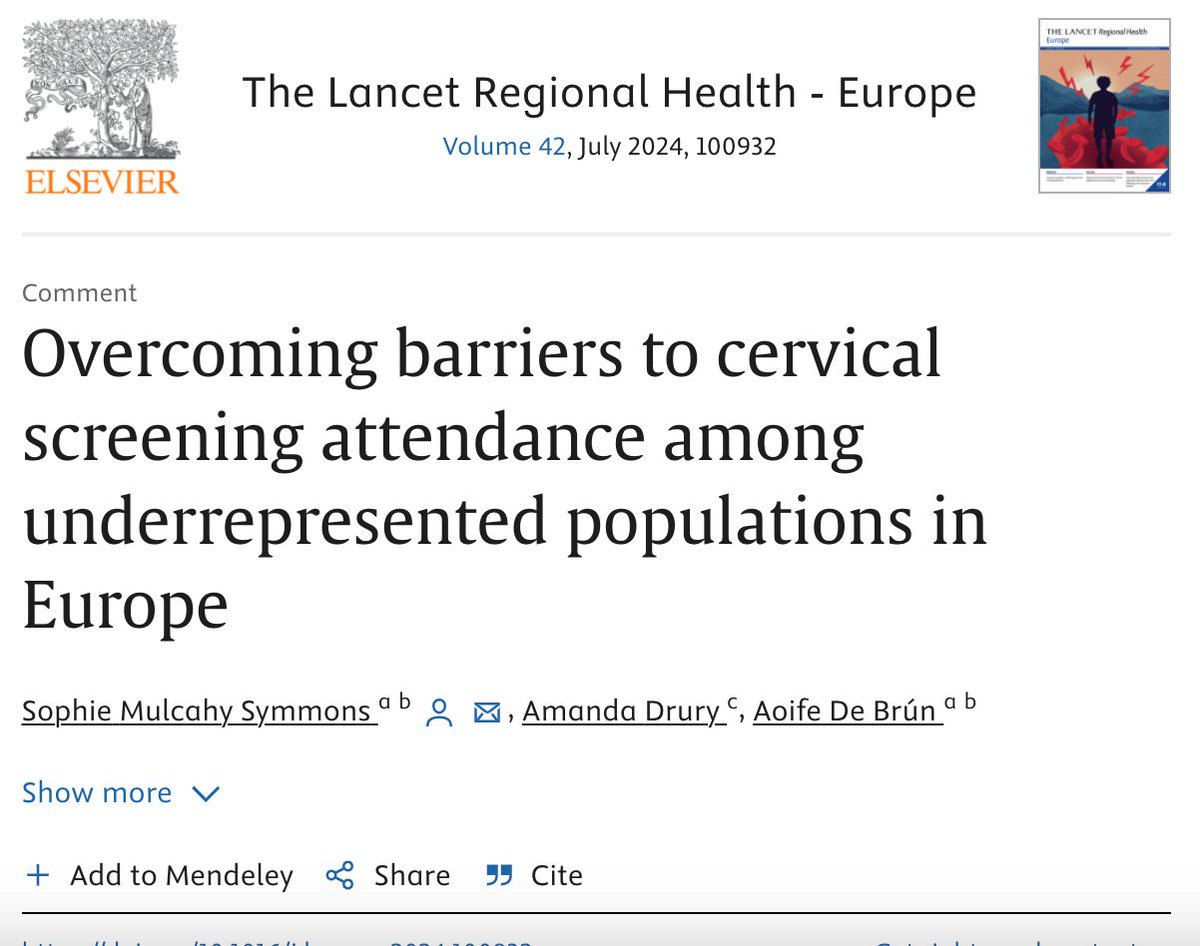 UCD School of Nursing, Midwifery & Health Systems (@ucdsnmhs) on Twitter photo New commentary by <a href="/smulcahysymmons/">Sophie Mulcahy Symmons</a>
<a href="/druryal/">Amanda Drury</a> and @aoife_db in describe actions to overcome individual, service and system-level barriers to #Cervical #Cancer screening for #underrepresented populations in Europe sciencedirect.com/science/articl… New commentary by <a href="/smulcahysymmons/">Sophie Mulcahy Symmons</a>
<a href="/druryal/">Amanda Drury</a> and @aoife_db in describe actions to overcome individual, service and system-level barriers to #Cervical #Cancer screening for #underrepresented populations in Europe sciencedirect.com/science/articl…