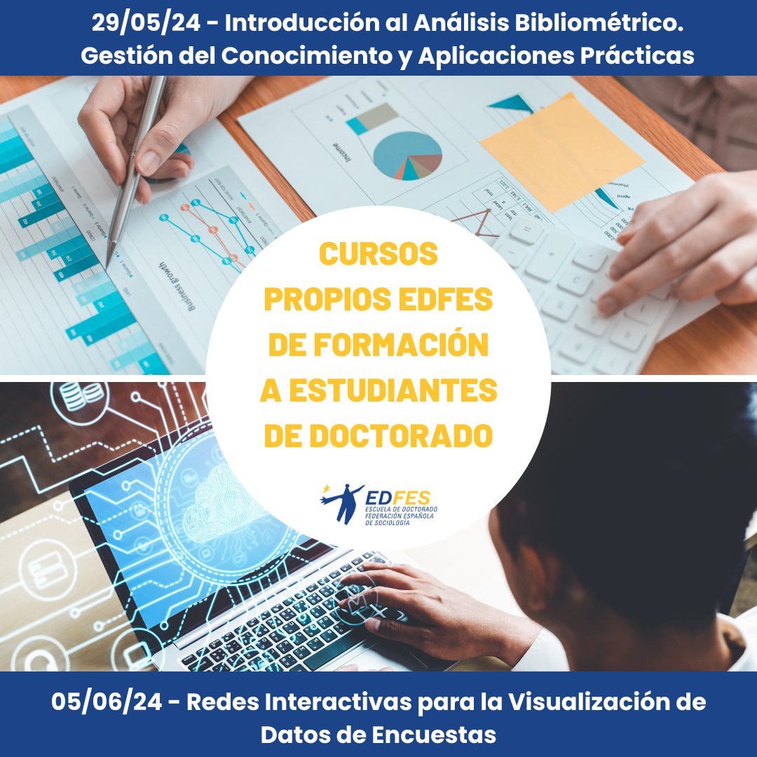 🚀¿Preparados para el Congreso? Presentamos cursos gratuitos para doctorandos.

📊 Introducción al análisis bibliométrico👉 ow.ly/ppTa50RTQ7t

🔍 Redes interactivas para visualización de datos de encuestas👉ow.ly/wkiT50RTQ7s

#CongresoFES2024 #EDFES