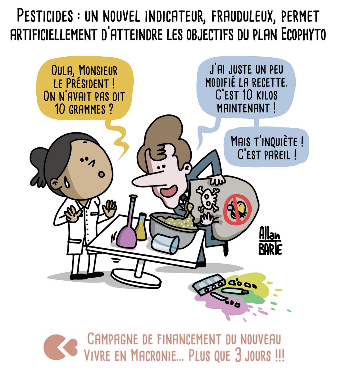 La Macronie, quand il s'agit de choisir entre les profits et la santé des citoyens...

Pesticides : un nouvel indicateur, frauduleux, permet artificiellement d’atteindre les objectifs du plan Ecophyto

⚠️  Plus que 3 jours avant la fin de campagne !!!
➡️  kisskissbankbank.com/fr/projects/vi…