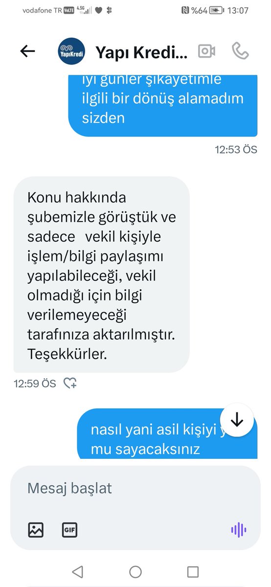 yapı kredi konuyla ilgili gerekeni yaptı ve hiç yardımcı olmadı. tşkler @YapiKredi biz de sizi yok sayacağız. başka banka mı yok