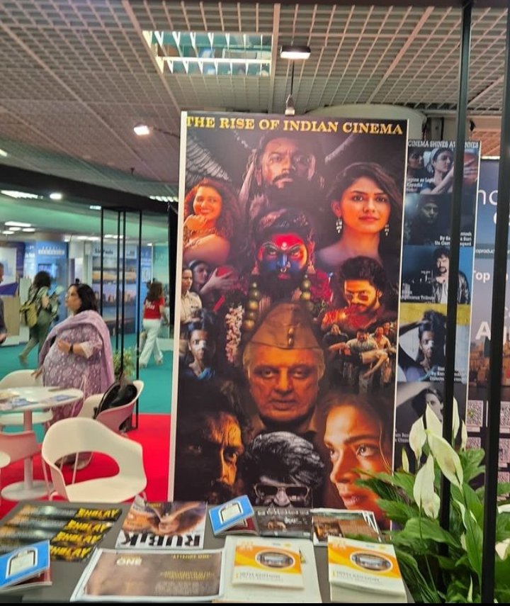 'The rise of Indian Cinema' poster at #Cannes2024, also featuring our @Suriya_offl's Kanguva poster! #Kanguva is ready to rule the world 🔥