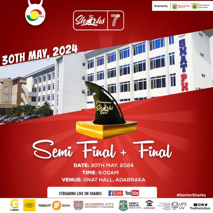 HubDavis's tweet photo. Where will you be next Thursday, May 30th, 2024?

Join us for the Season Finale (Semifinal + Final) at the GNAT Hall, Adabraka. 
We can't wait to see you there!

Planning to attend? Reach out to us on our social media channels to reserve your seat.
@thesharksquiz
#TheSharks https://t.co/b37su4UYFR
