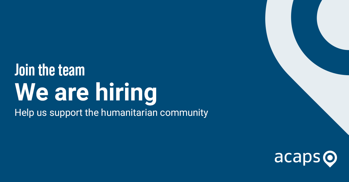 Are you passionate about the #humanitarian sector & want to help make a difference? Do you have experience working with major donors or large international foundations? #JobOpportunity: Business Development Manager. Apply before 6 June. ✍ apply here: acaps.org/en/about-us/wo…